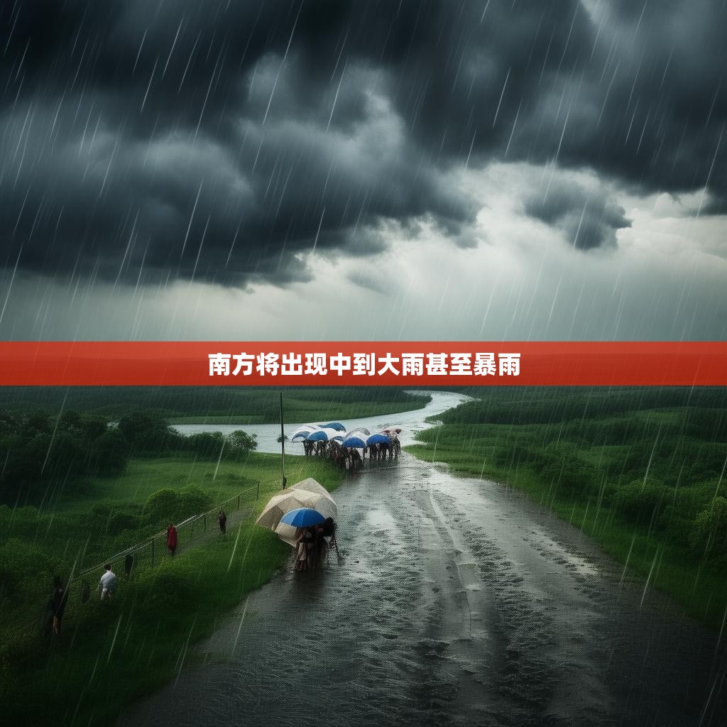 南方将出现中到大雨甚至暴雨