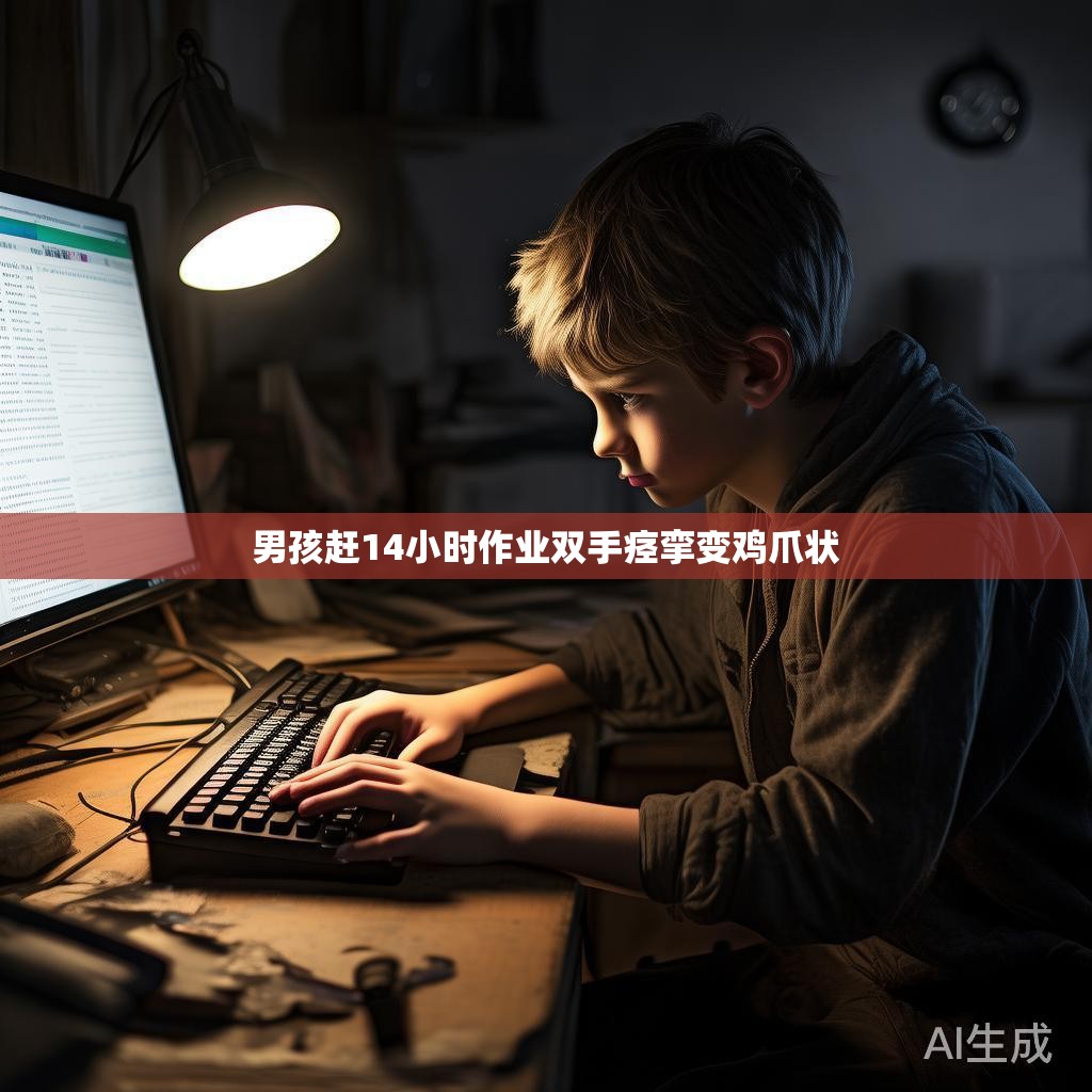 男孩连续赶作业双手痉挛变鸡爪状