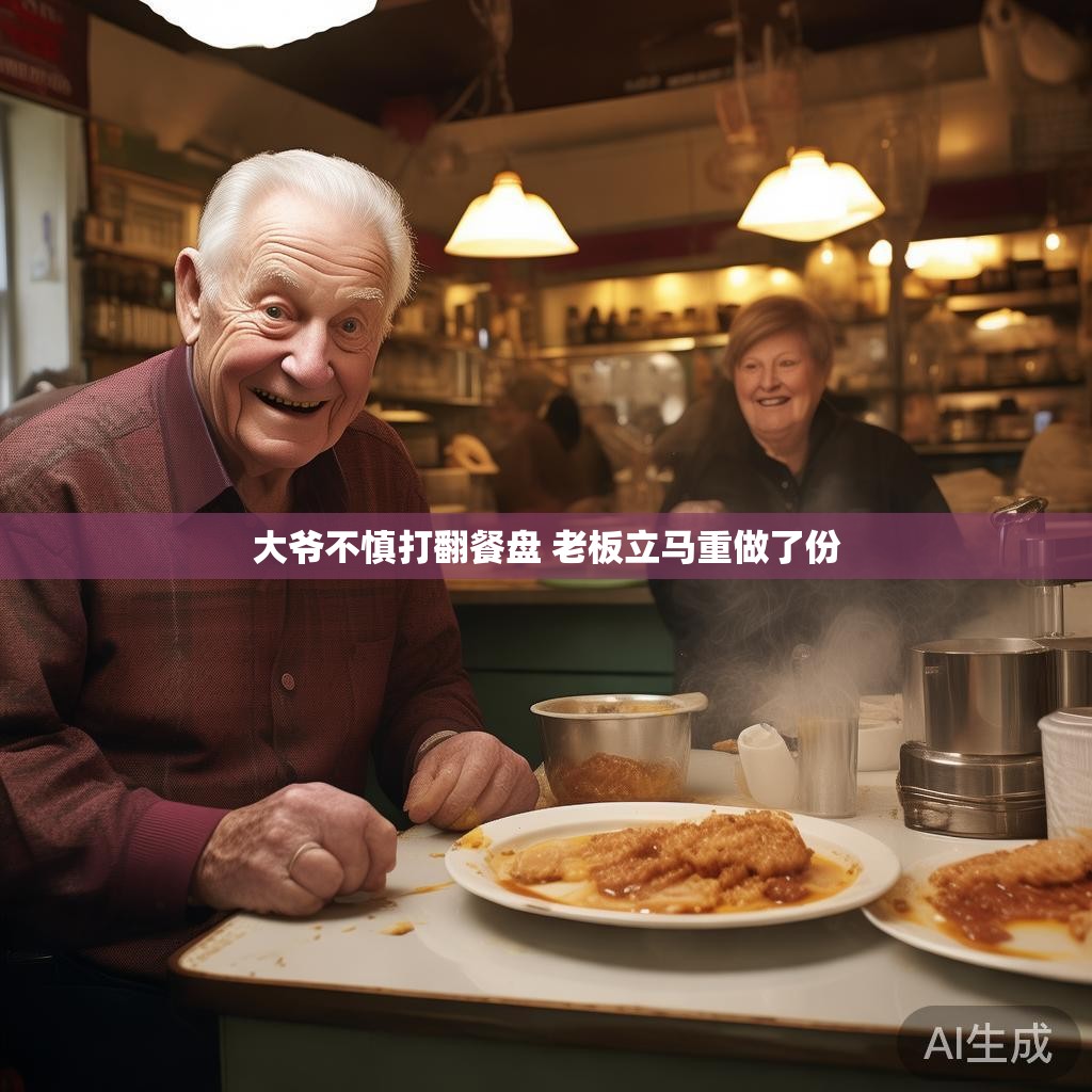 大爷不慎打翻餐盘 老板立马重做了份