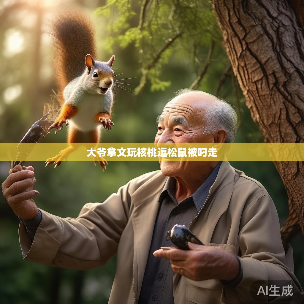 大爷拿文玩核桃逗松鼠被叼走