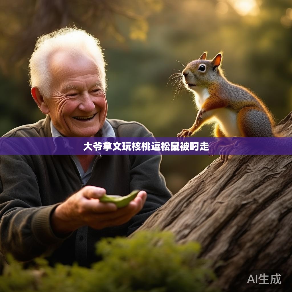 大爷拿文玩核桃逗松鼠被叼走